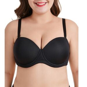 Exclare Black Strapless Bra 38DDD